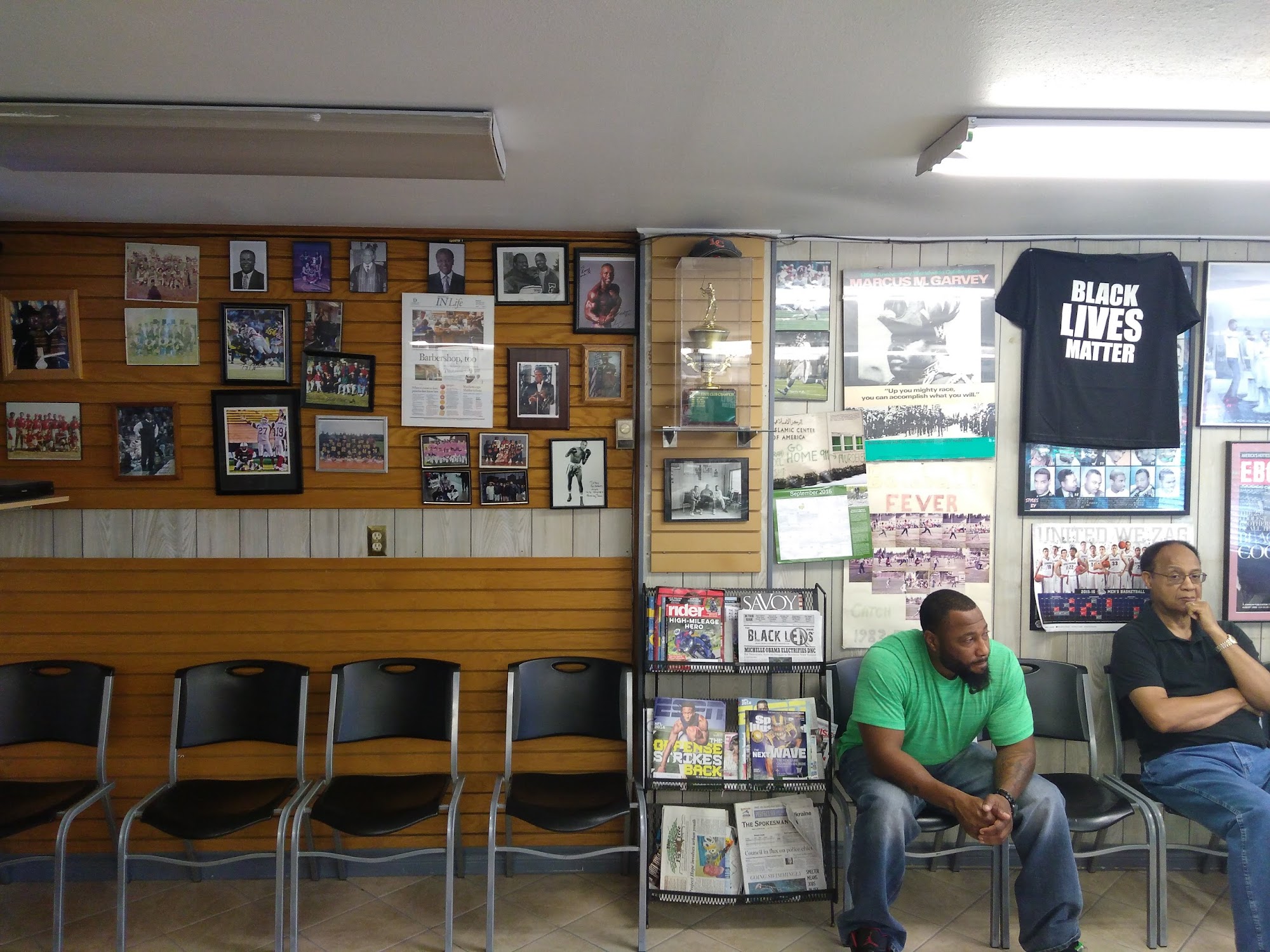 Community photographs in the waiting area